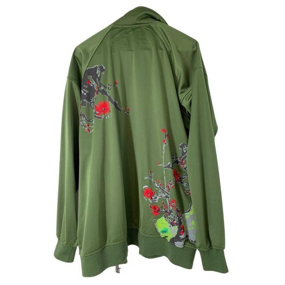 Mens Five Pointz Green Hip Hop Golf Jacket Sakura Stand Collar 2XL Full Zip 5292 - Picture 6 of 6